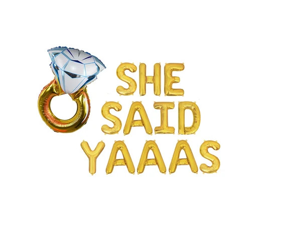 She Said Yaaas Balloons She Said Yes Engagement Party Decor | Etsy | Etsy (US)