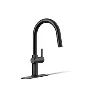 KOHLER Clarus Single Handle Pull Down Sprayer Kitchen Faucet in Matte Black R30935-BL - The Home ... | The Home Depot