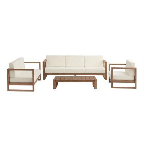 Segovia Light Brown Eucalyptus Outdoor Furniture Collection | World Market