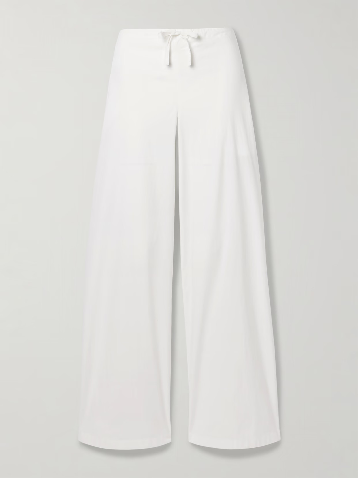 SKIMS - Cotton-blend Poplin Wide-leg Pants - Snow | NET-A-PORTER (US)