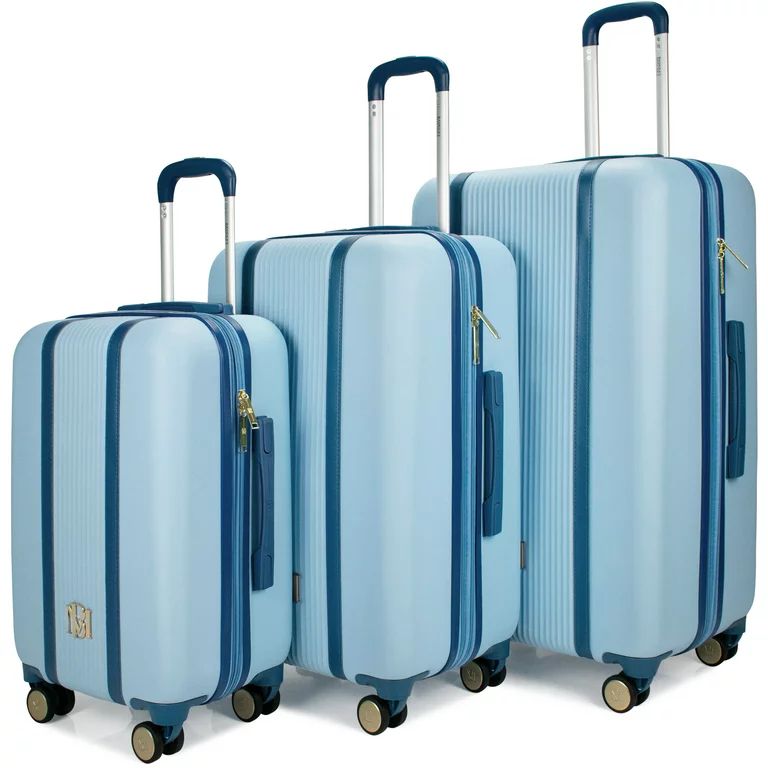 BADGLEY MISCHKA Mia 3 Piece Expandable Retro Luggage Set (Light Blue) | Walmart (US)