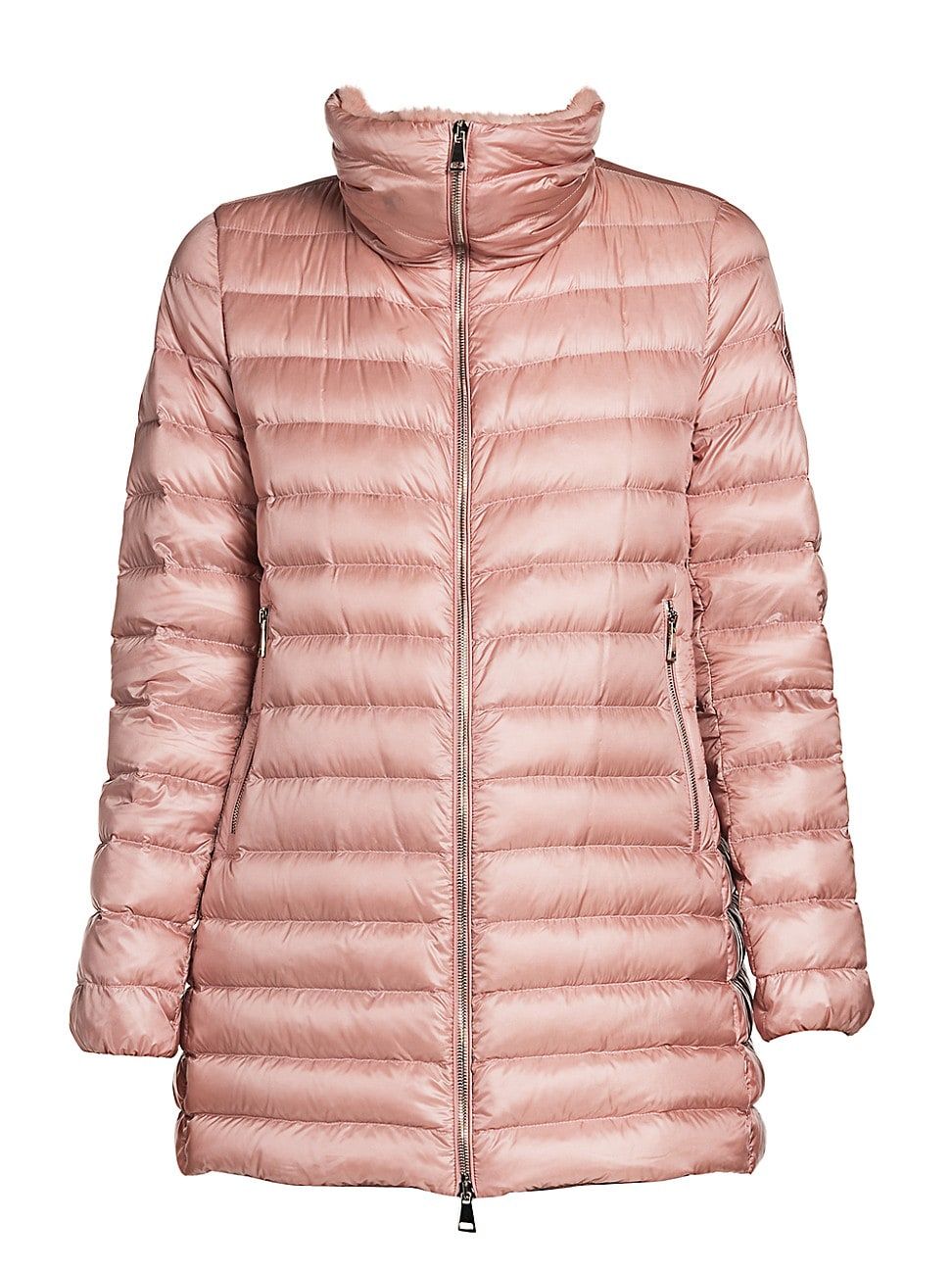 Moncler Women's Souffre Giubbotto Mink Fur-Collar Puffer Coat - Pink - Size Small | Saks Fifth Avenue