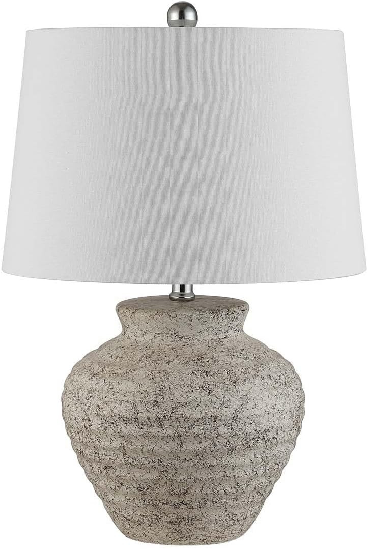 SAFAVIEH Lighting Collection Ledger Rustic Farmhouse Light Grey Ceramic 23-inch Bedroom Living Ro... | Amazon (US)