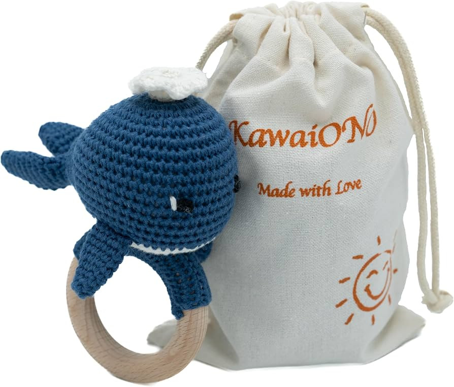 Handmade Cotton Crochet Amigurumi Rattle - Educational Baby Stuff for New Moms, Stuffed Animals f... | Amazon (US)