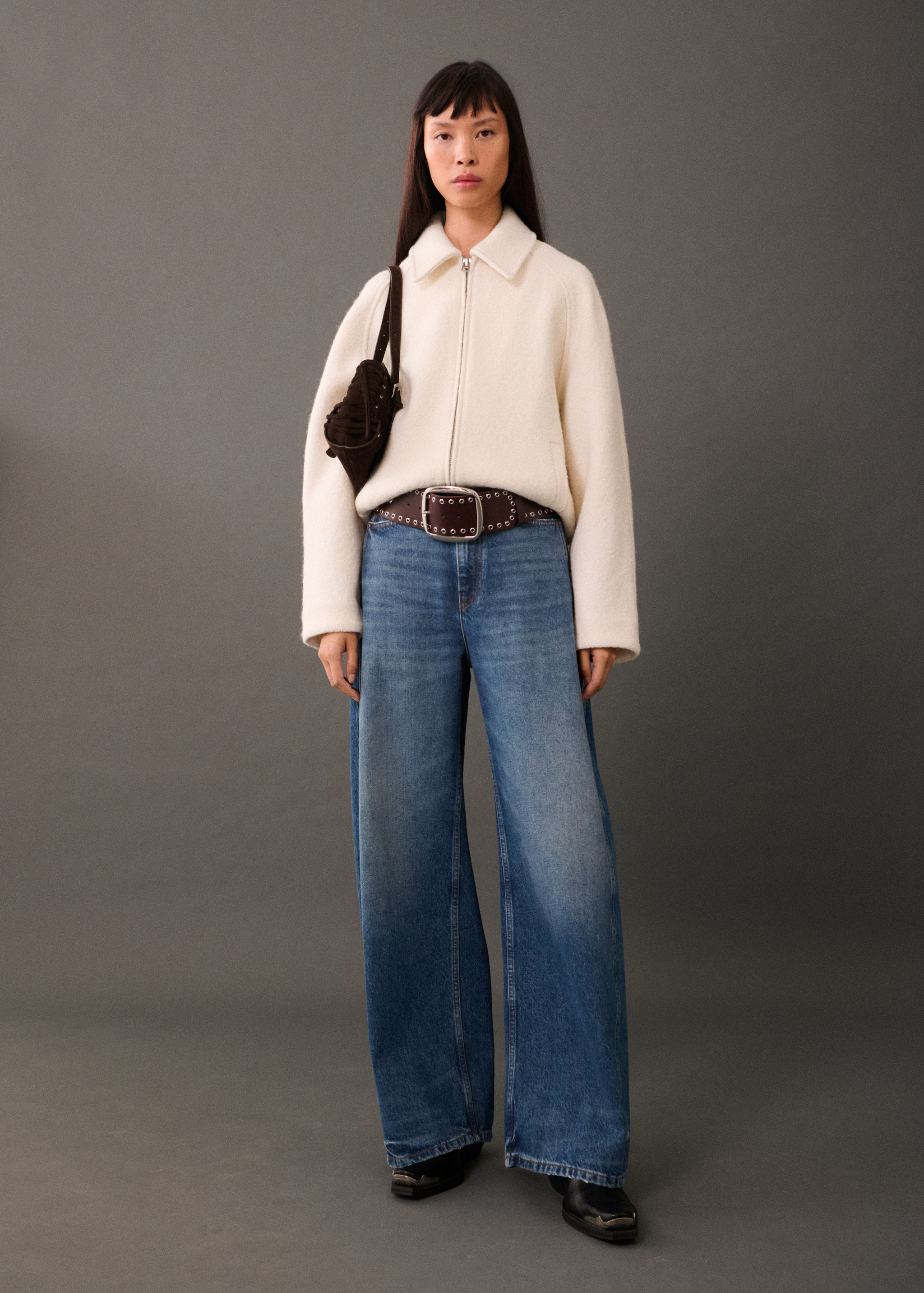 Pocketed wool-blend jacket - Woman | MANGO USA | MANGO (US)