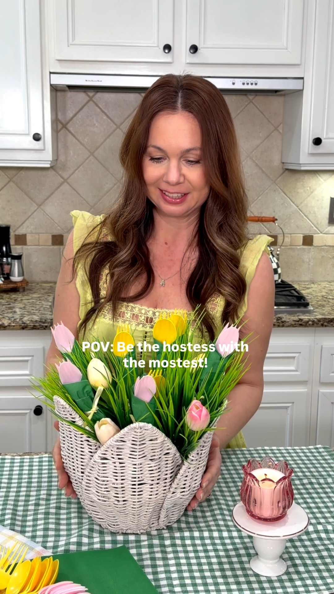 Host with this darling plastic utensil display! This is the cutest way to display your plastware for any hosting party this spring! 

#LTKHome #LTKdayinmylife #LTKSeasonal