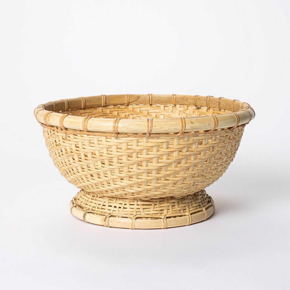 5"" x 10"" Round Bamboo Woven Bowl Natural - Threshold designed with Studio McGee | Target