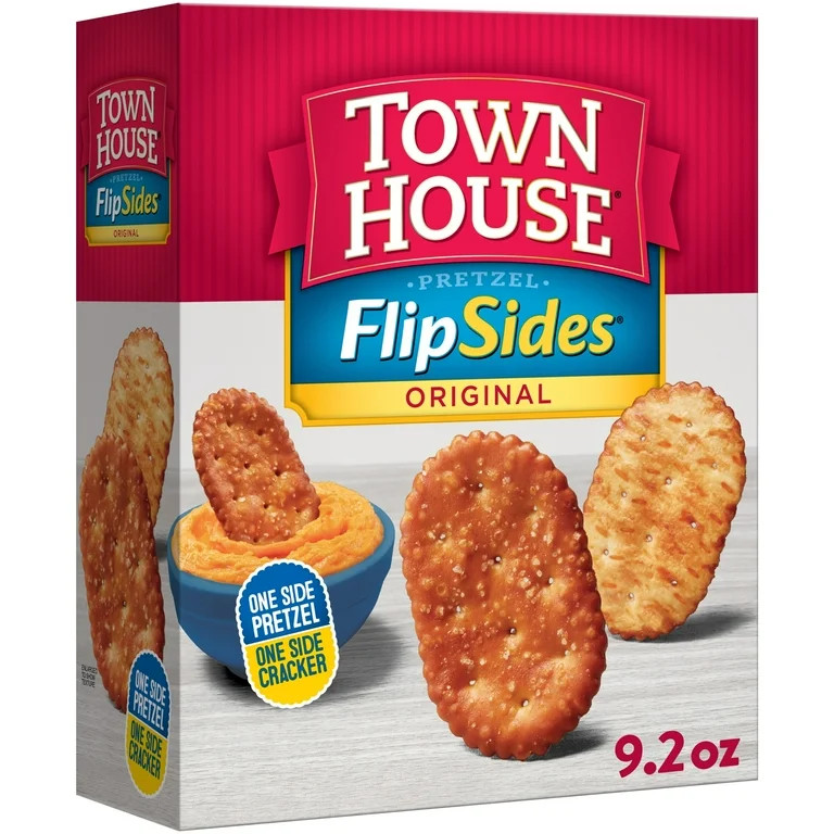Town House FlipSides Original Oven Baked Crackers, Lunch Snacks, 9.2 oz | Walmart (US)