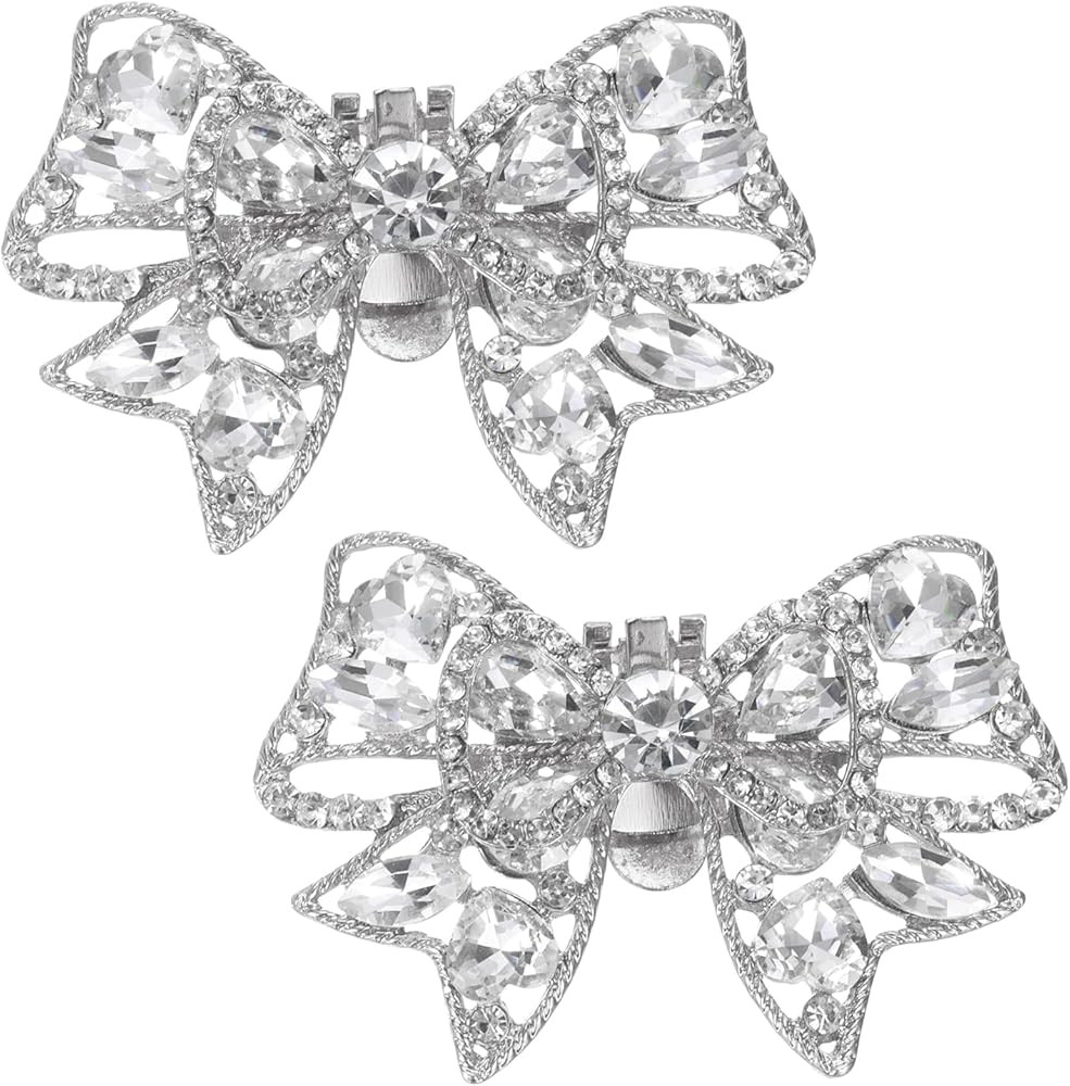 uxcell 2pcs Rhinestone Shoe Clips Detachable Butterfly Shoes Charm Buckles Accessories for Women ... | Amazon (US)
