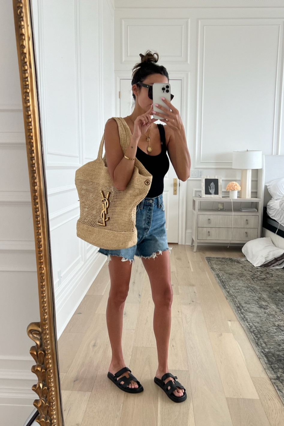 Spring break beach vacation outfit idea 🌊

Resort wear; vacation outfits; beach outfit; black swimsuit; hunza g; denim shorts; Abercrombie shorts; designer beach bag; beach bag; black sandals; Christine Andrew 

#LTKSeasonal #LTKtravel #LTKswim