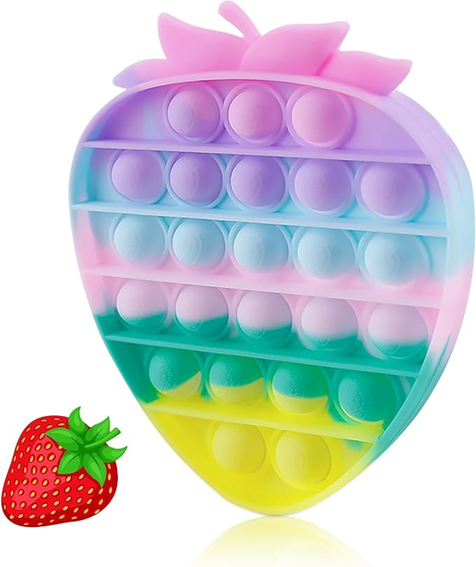 Kids Fidget Toys,Cute Strawberry Push Bubble Sensory Toy for Autism Anxiety Stress Relief Adults ... | Amazon (US)