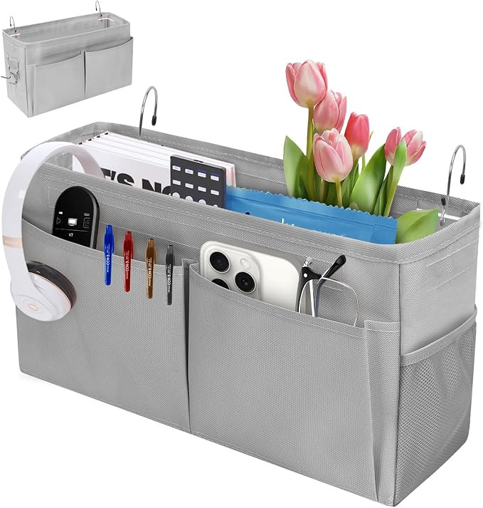 Bedside Caddy Organizer with Fixed Straps, Bunk Bed Caddy ideal for Home, Bunk Bed, Dorm, Hospita... | Amazon (US)