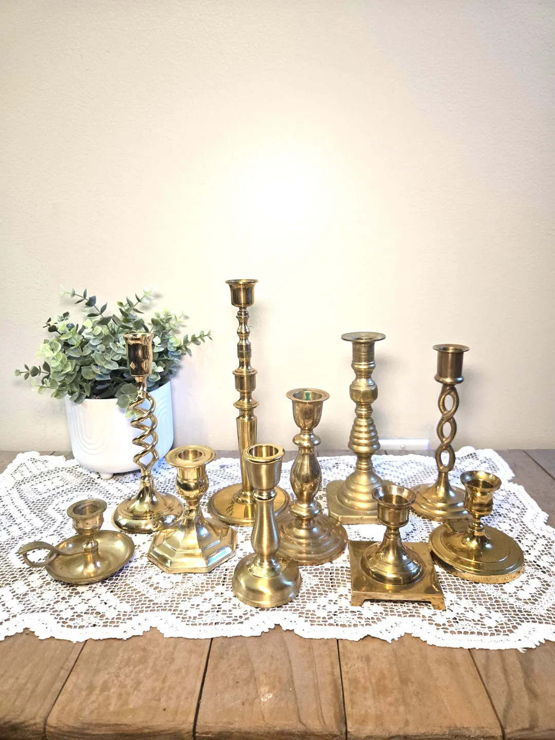 Assorted Lot of 10 Vintage Brass Candlestick Holders – Very Good to Excellent Condition - Etsy | Etsy (US)