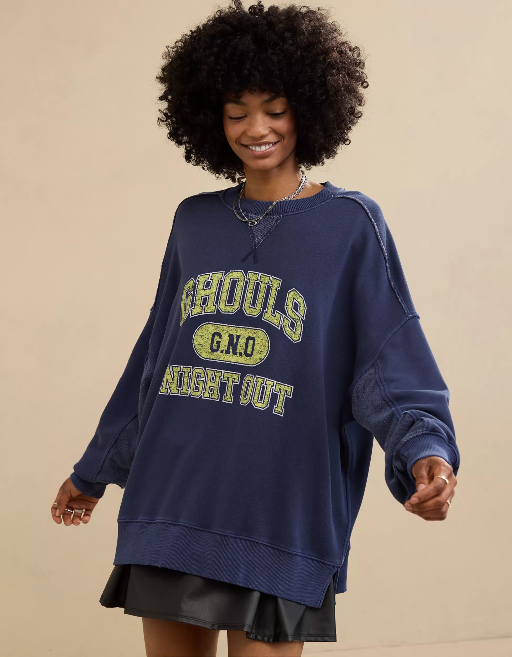 Aerie Halloween Big Chill Crew Sweatshirt | Aerie