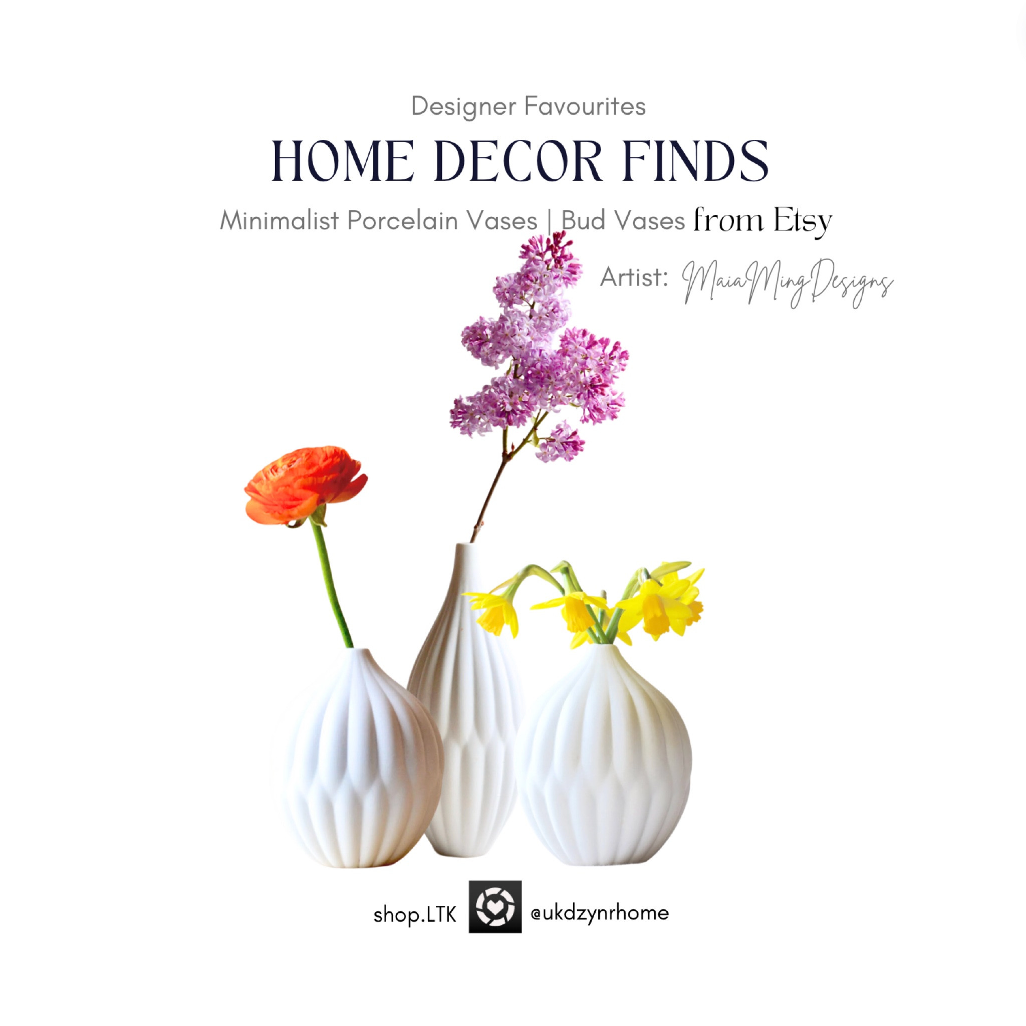 Minimalist Porcelain Vases | Bud Vases | Table Top Decor | Etsy 

#LTKHome