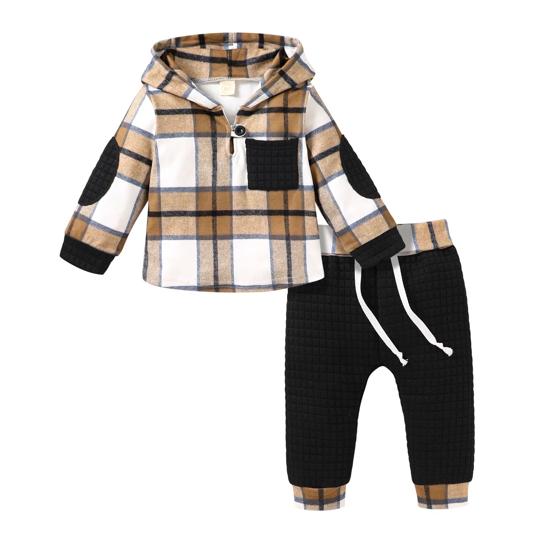 Younger Tree Toddler Baby Boys Girls Hoodie Sweatshirt Clothes Set Kids Winter Long Sleeve Plaid ... | Walmart (US)