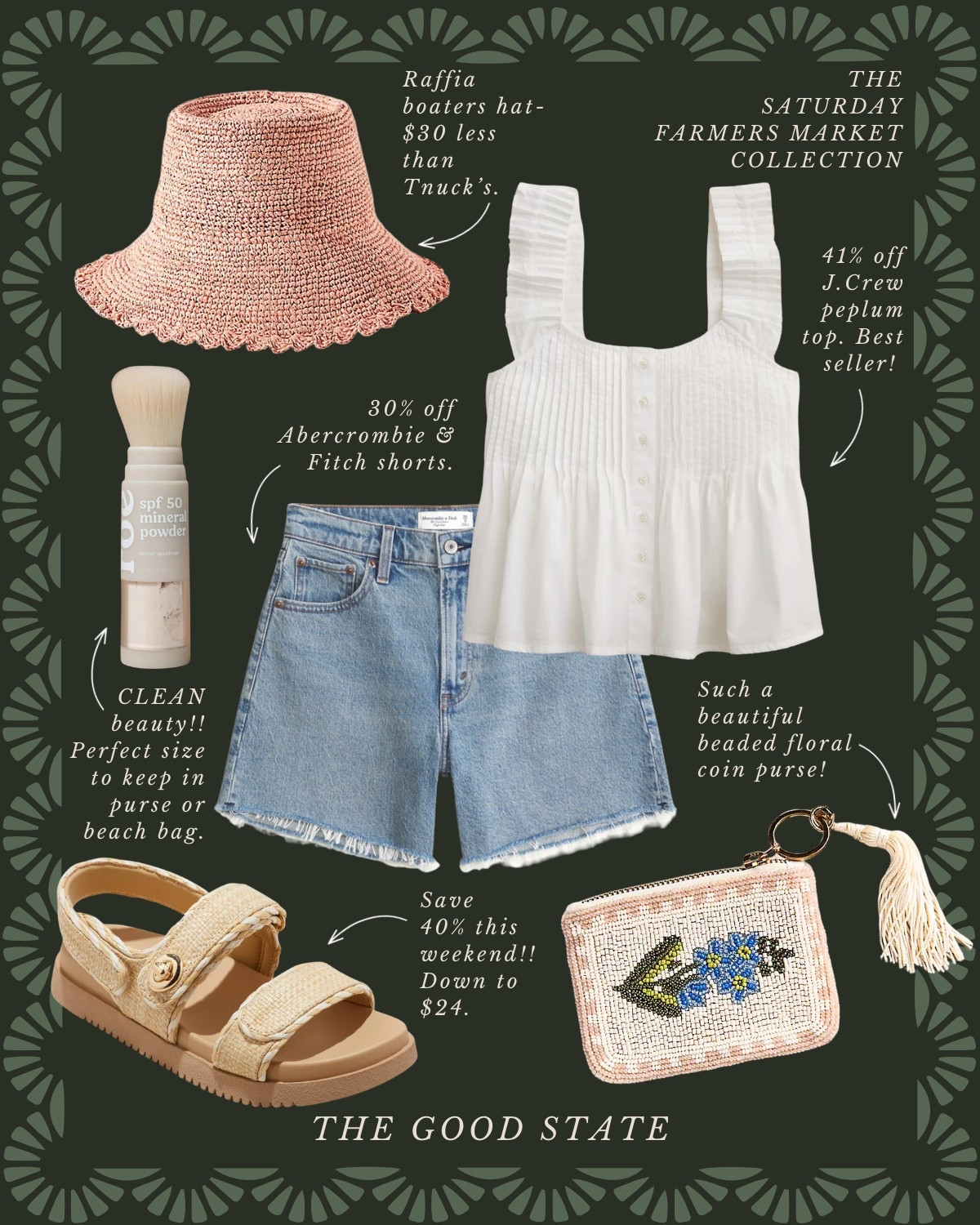 This is for the Farmers Market girlies living their best life while soaking up the warm, golden morning light and embracing the cool breeze Spring has to offer. For the ones with an iced latte in one hand, a buttery croissant in the other, and fresh flowers overflowing from their favorite market tote. This is for the early risers who love all things floral and gingham, their trusty ball cap (or chic sun hat) and the ease of a springtime dress. For the ones who savor slow mornings, midday naps and sunset picnics. This is your season to thrive🥖☀️🧺

Anthropologie , Anthro, Amazon, Quince, mini dress, maxi dress denim jacket, chore coat, earring, socks, beauty, sunglasses, spring outfit, spring fashion, tote bag, purse, woven purse, spring break, bandanna, scarf, quilted jacket, the good state, Lauren England, gola sneakers, clutch vacation outfit, hoop, earrings, American Eagle, target target fashion, target style sneakers, veja, mini dress, floral dress, wedding guest, dress, Easter, vacation, outfit, ootd, butter yellow, Mother’s Day outfit, Mother’s Day gift, farmers market, dillards, nordstrom 

#LTKFindsUnder50 #LTKStyleTip #LTKSaleAlert