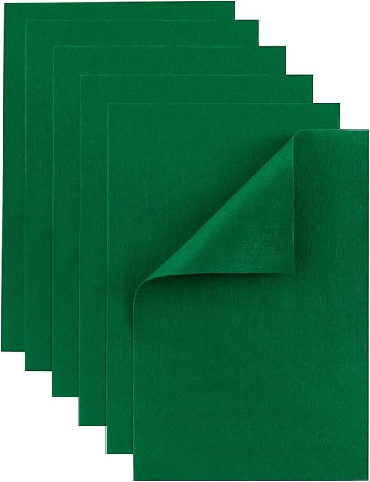 HaoFeiJH Green Felt Fabric Sheets - 6PCS Felt Squares - 8x12 1 Colors Soft Felt Squares, 1.5mm fo... | Amazon (US)