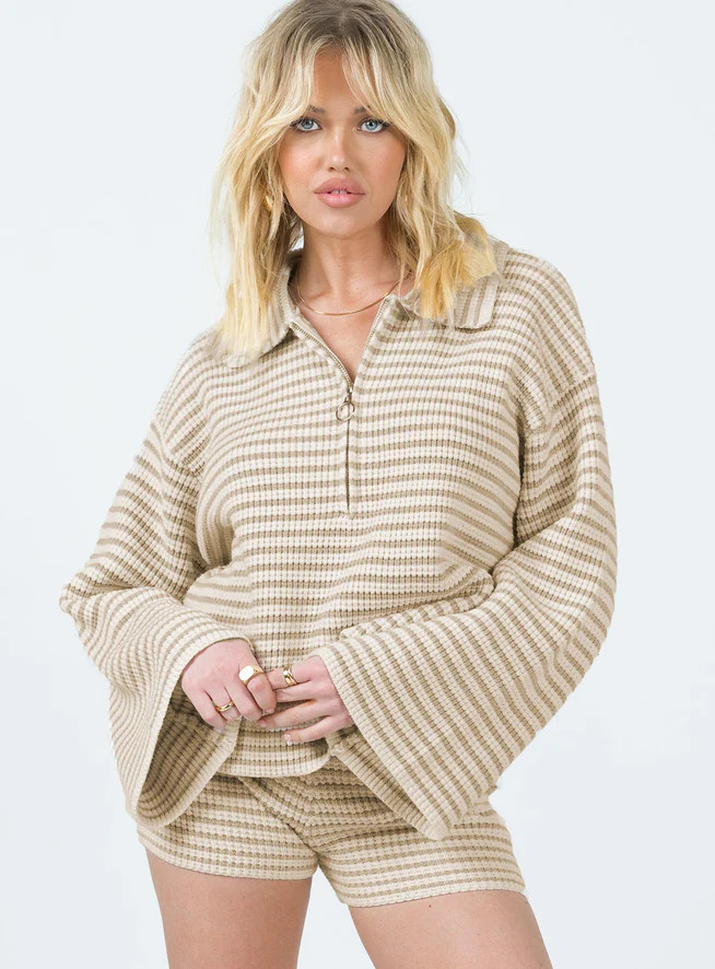 Willbar Oversized Sweater White / Beige | Princess Polly US