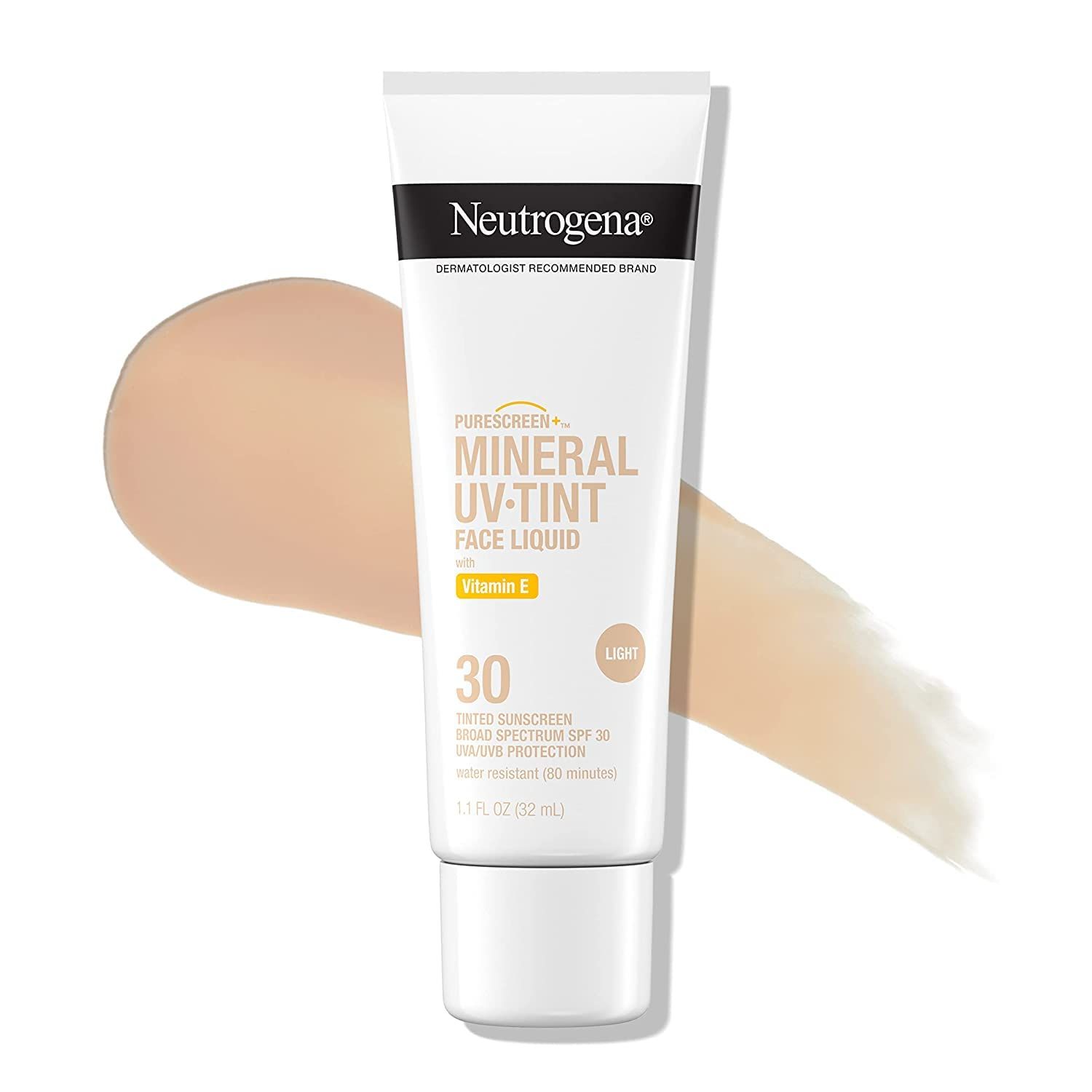 Neutrogena Purescreen+ Mineral UV Tint Face Liquid with Vitamin E, Tinted Mineral Sunscreen for F... | Amazon (US)