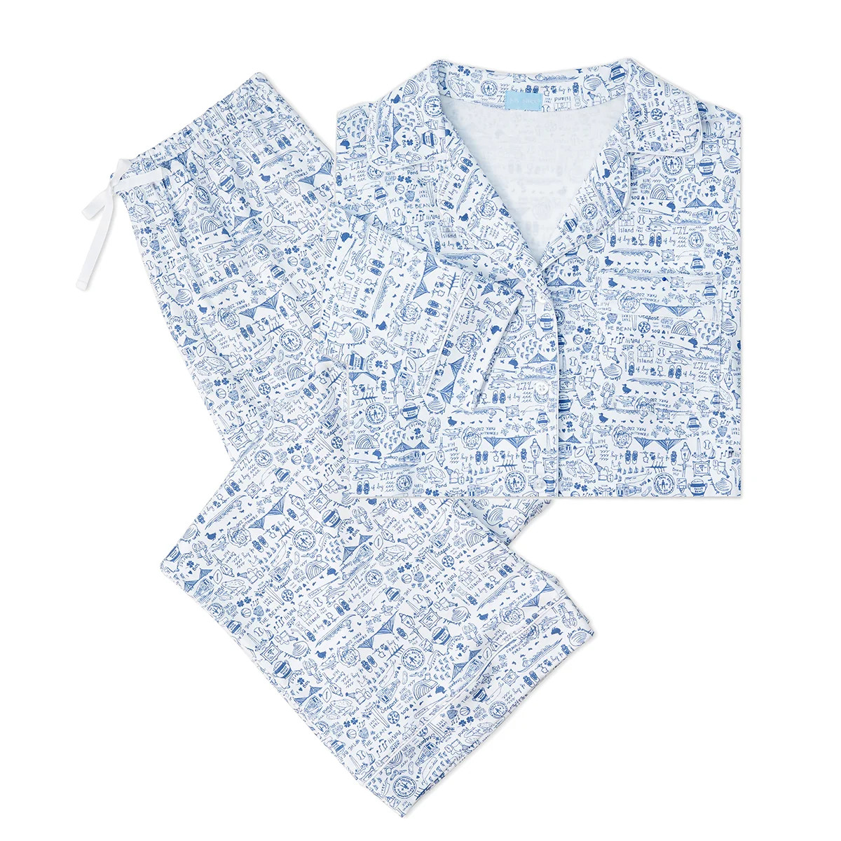 Boston Women's Button Front Long Pajama Set | Joy Street
