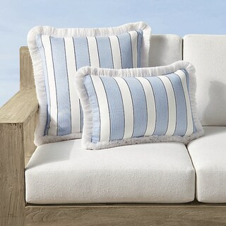 Crew Stripe Fringed Indoor/Outdoor Pillow | Frontgate | Frontgate