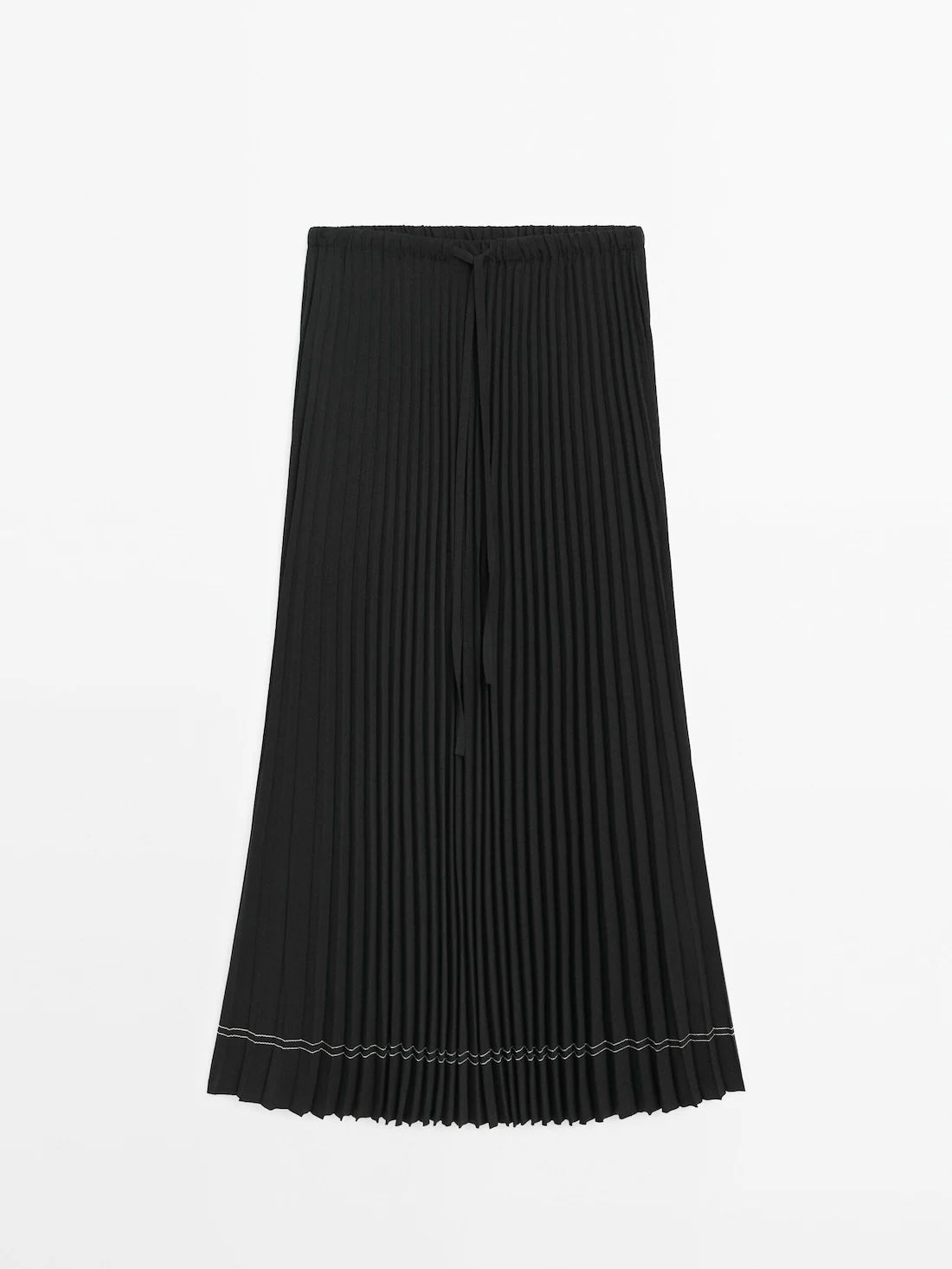 Pleated skirt with laces | Massimo Dutti (US)