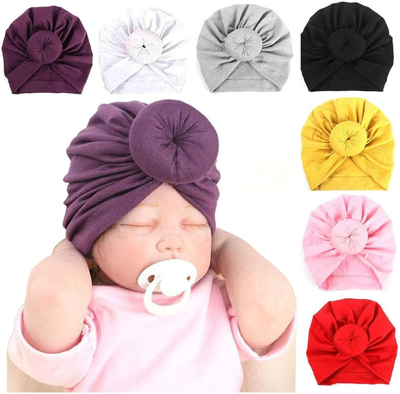 Baby Girl Hat Newborn Turbans Headwraps Infant Nursery Hospital Hat Toddlers Headwear | Amazon (US)