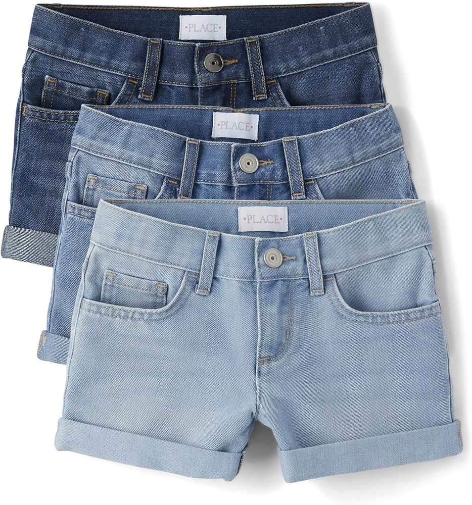The Children's Place Girls' Denim Midi Shorts | Amazon (US)