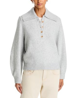 Aqua Scalloped Collar Henley Sweater - Exclusive | Bloomingdale's (US)