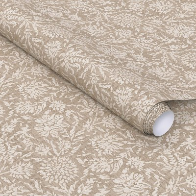 Tan Floral Textured Peel and Stick Wallpaper - Threshold™ | Target