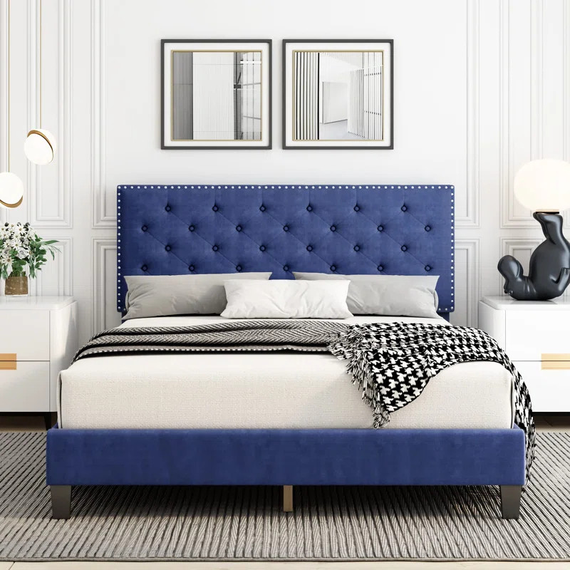 Emanuell Tufted Upholstered Low Profile Bed | Wayfair North America