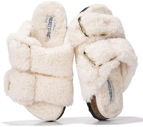 Project Cloud Genuine Leather Slides For Kids - Natural Cork Footbed Slides for Kids Sandals for ... | Amazon (US)