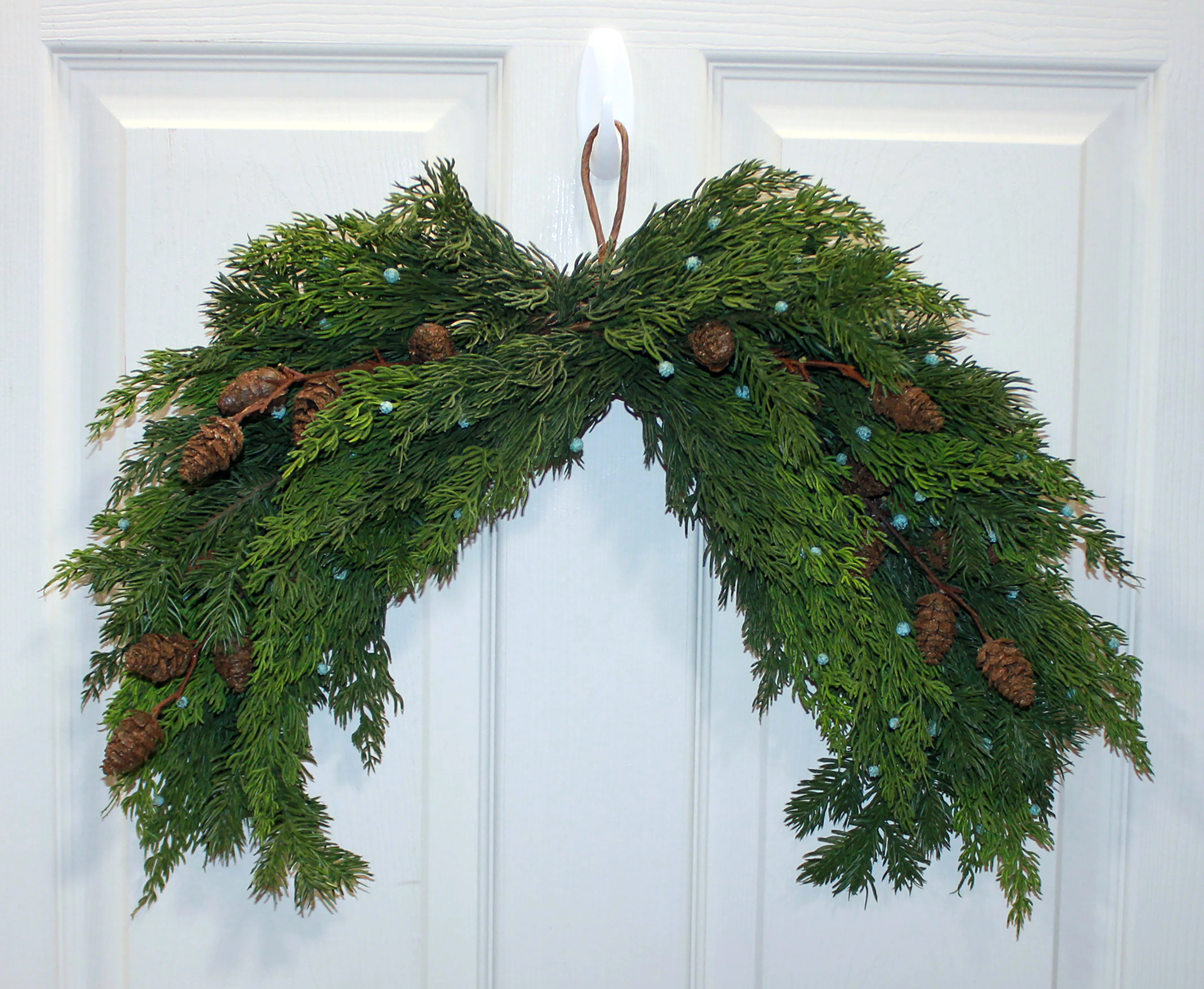 21" Faux Christmas Juniper with Seed Cone Swag | Wayfair North America