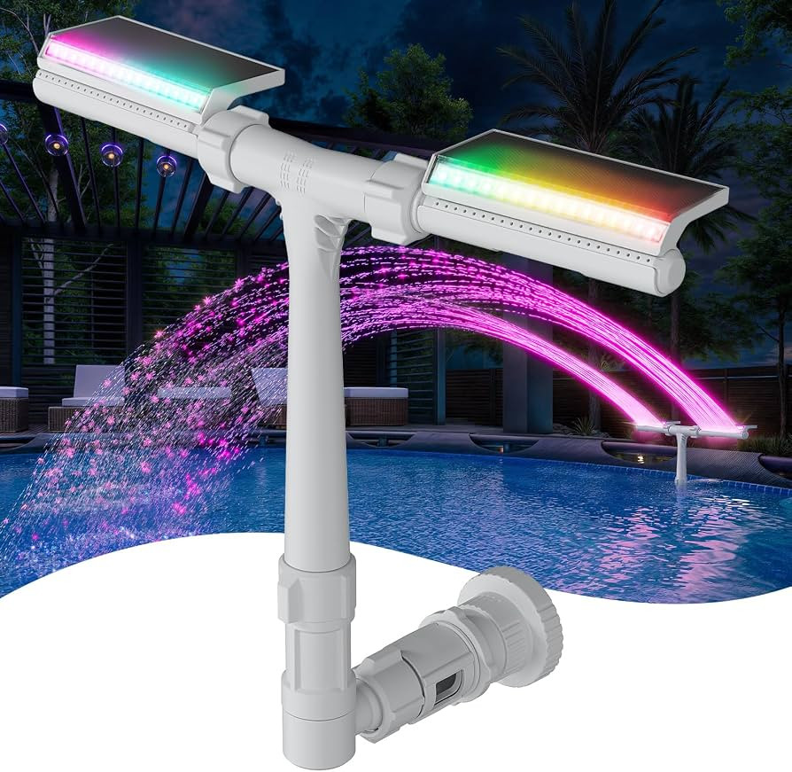 POOLHACKER Solar Pool Fountain with 10-Color LED Lights, Newly Refined Streamlined Design, Auto D... | Amazon (US)
