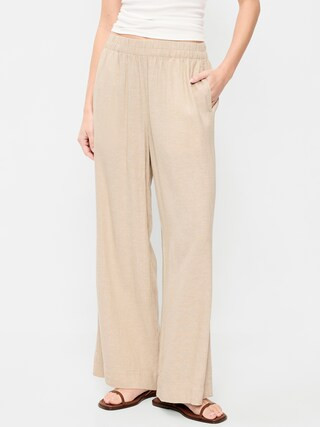 High-Waisted Linen-Blend Wide-Leg Pants | Old Navy (CA)