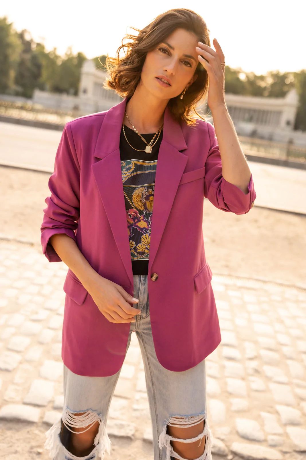 Crystal Blazer in Magenta - M / Magenta - böhme | Bohme