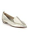 Bottal Metallic Leather Point-Toe Loafers | Saks Fifth Avenue