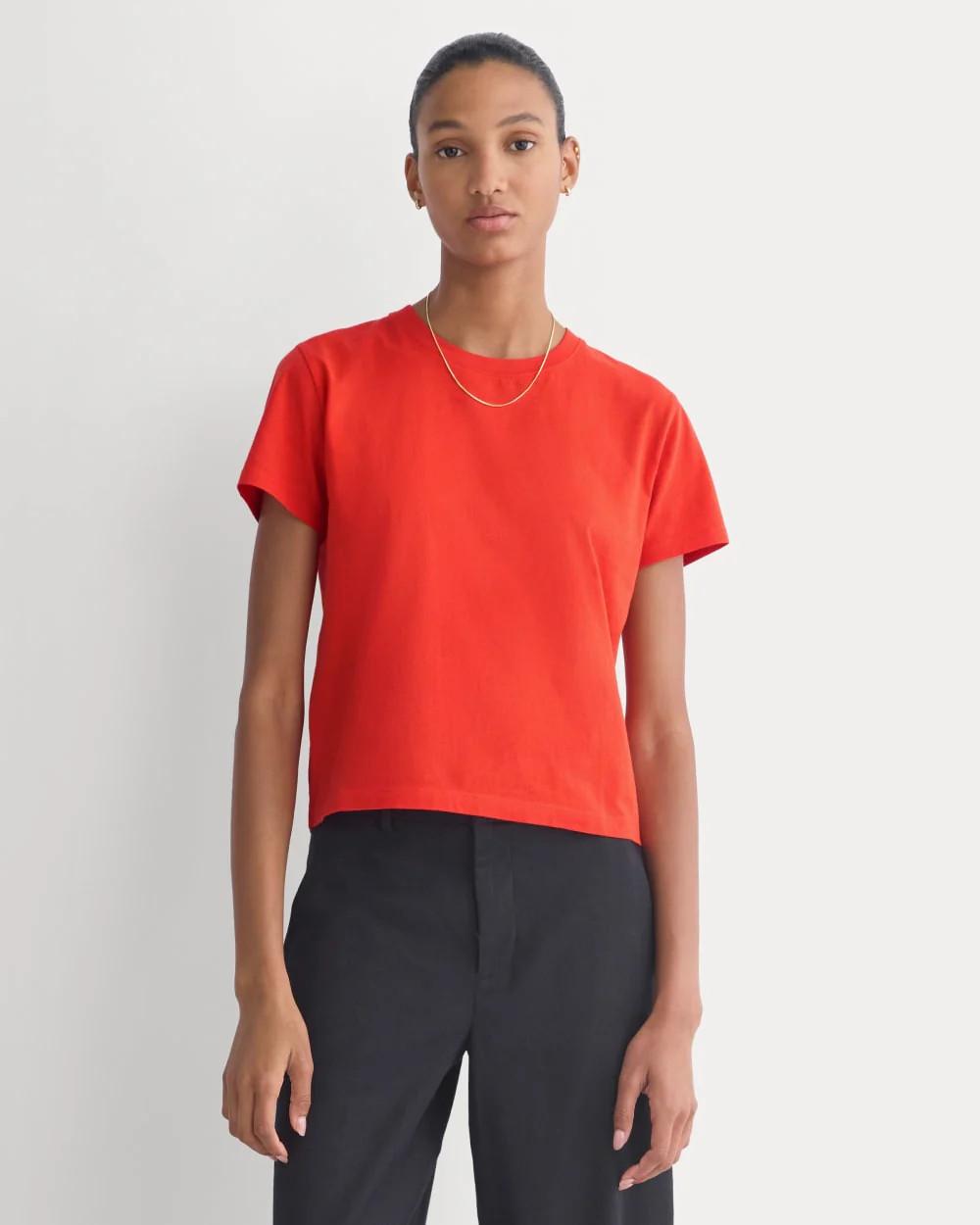 The Box-Cut Tee in Essential Cotton | Fiery Red | No Pocket | Everlane