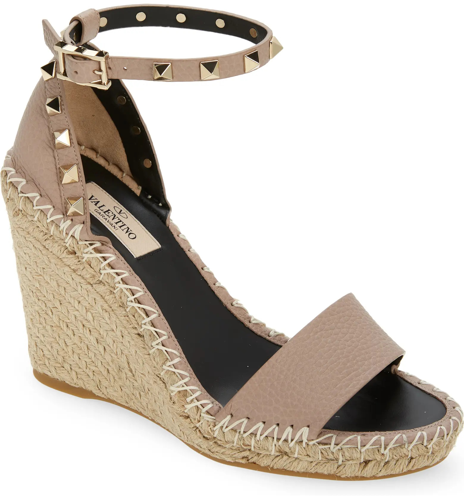 Valentino Rockstud Espadrille Wedge Sandal | Nordstrom