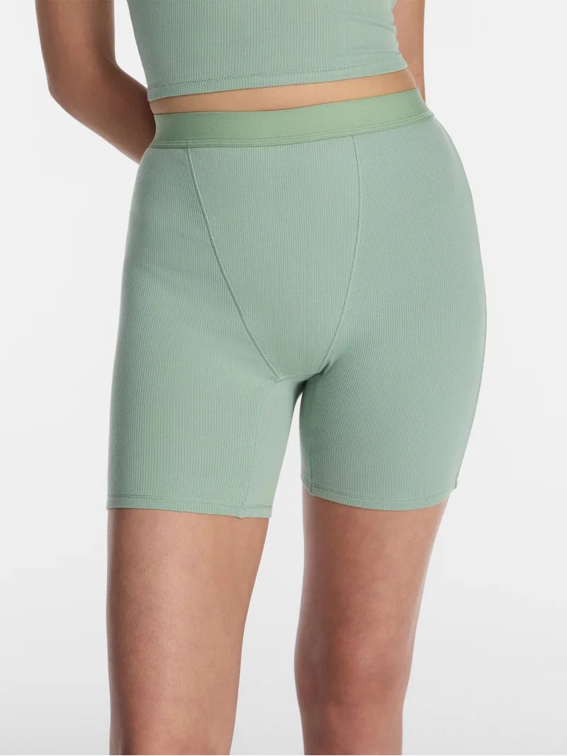 No Boundaries Cotton Stretch Ribbed Boxer Shorts, Women's XS-XXXL | Walmart (US)