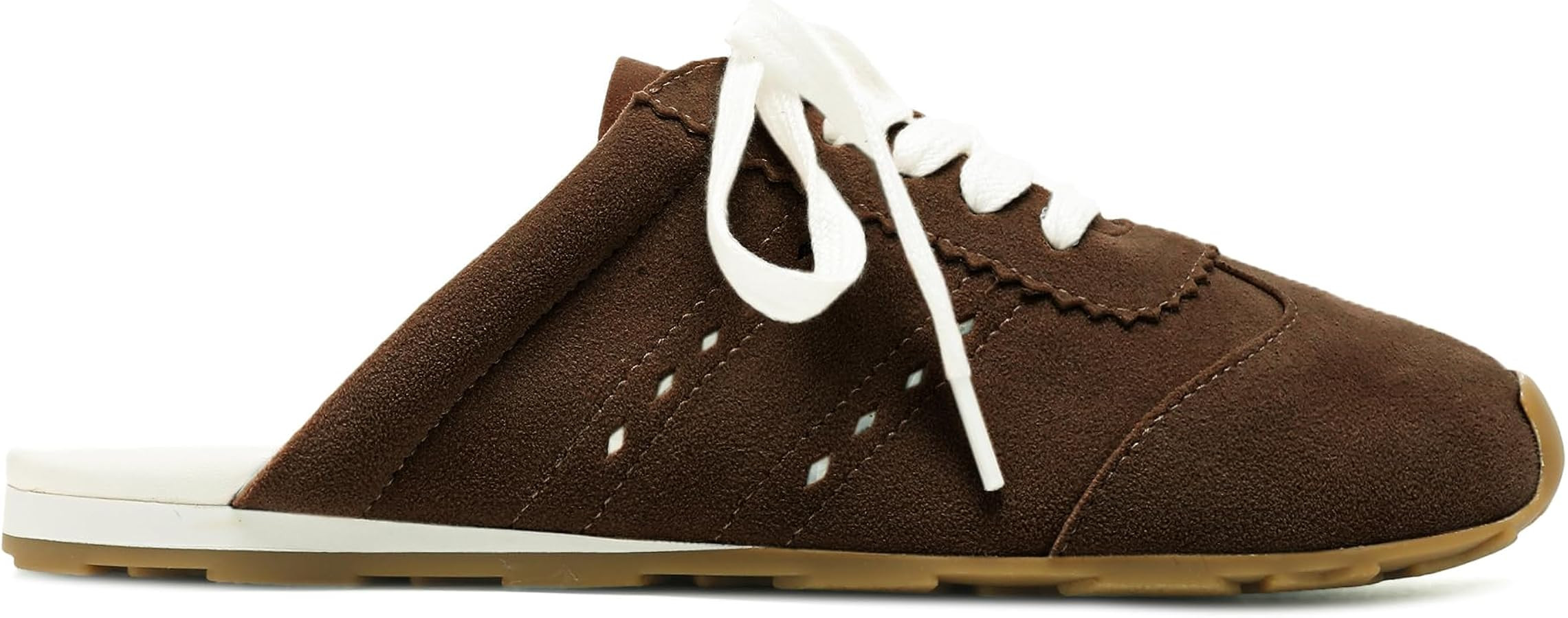 Suede Mules for Women Round Toe Lace up Slip-on Sneakers Mule Casual Backless Slide Sneakers Comf... | Amazon (US)