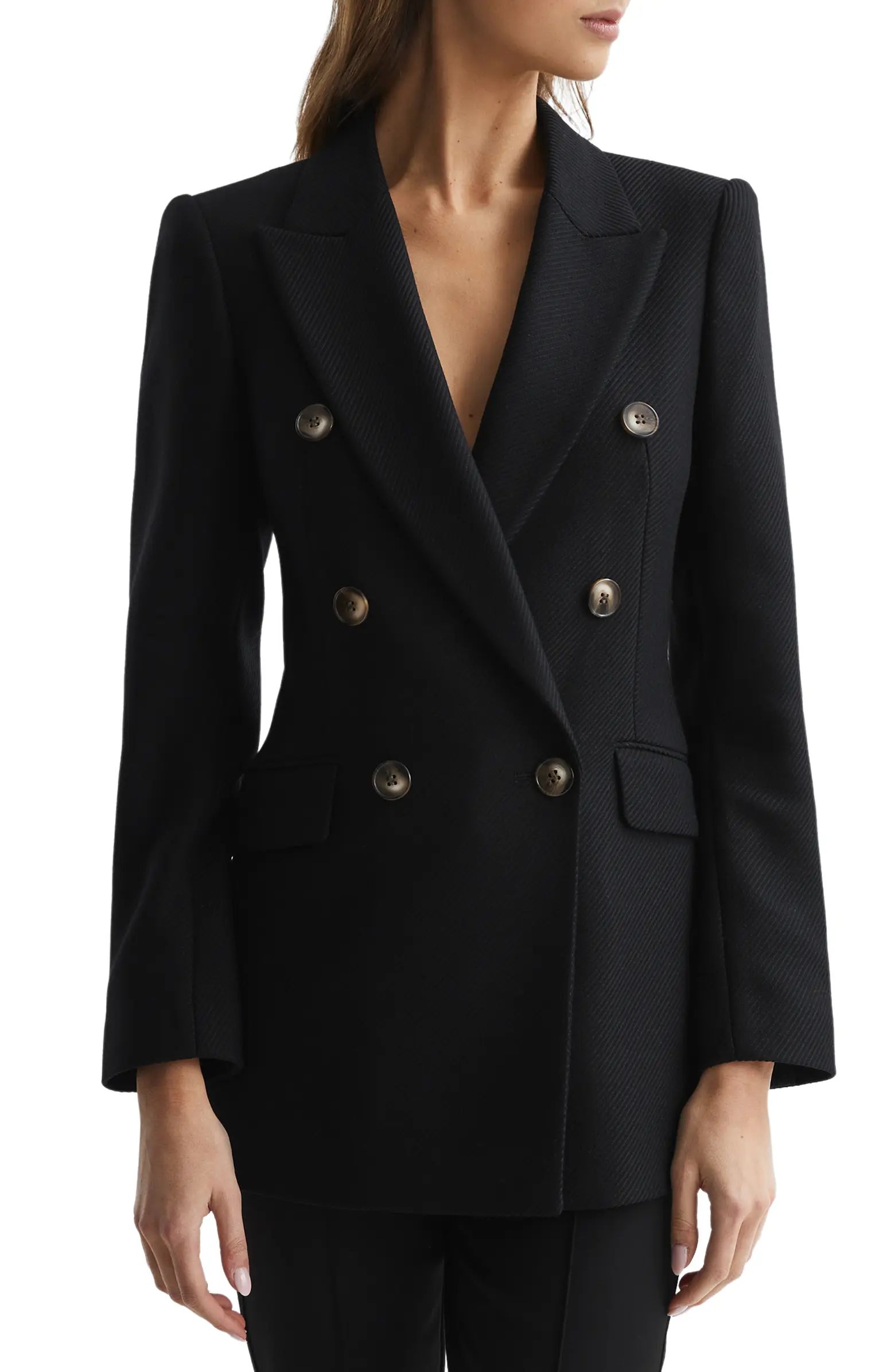 Reiss Laura Double Breasted Wool Blend Blazer | Nordstrom | Nordstrom