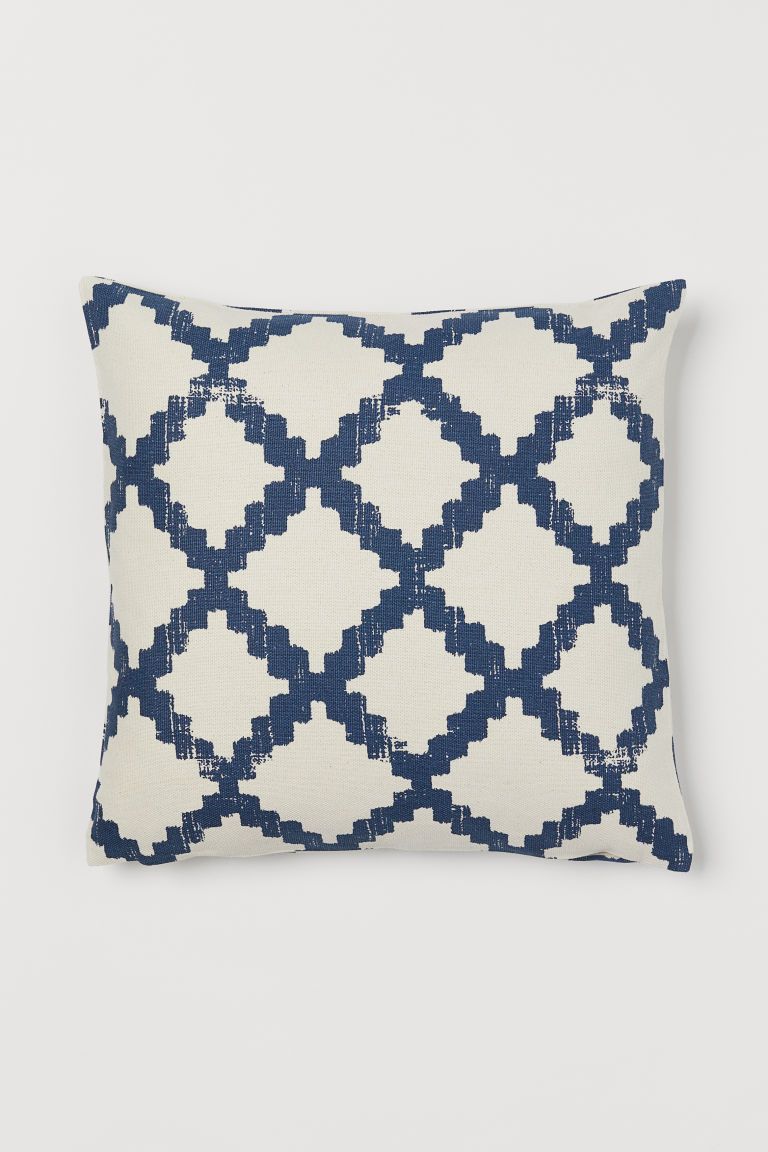 H & M - Cotton Canvas Cushion Cover - Blue | H&M (US + CA)