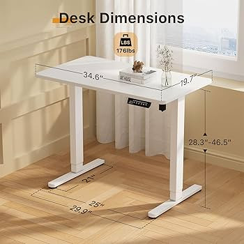 JOY worker Small Electric Standing Desk, 35" x 20" Whole Piece Height Adjustable Desk with Memory... | Amazon (US)