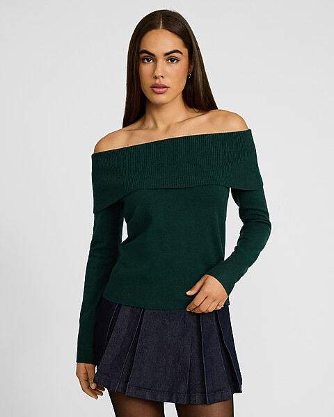 Cloud Soft Fold Over Off The Shoulder Sweater | Express