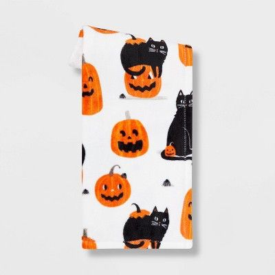 Cat and Pumpkin Printed Plush Throw Blanket - Hyde & EEK! Boutique™ | Target