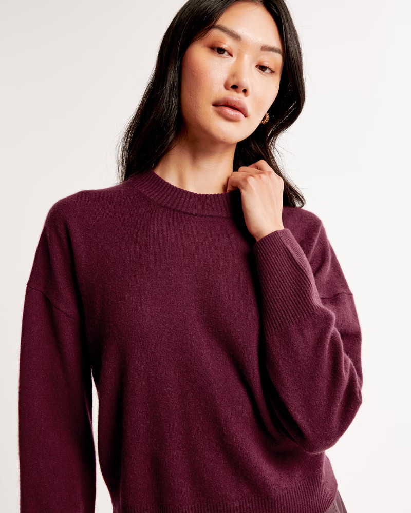 Women's Cashmere Crew Sweater | Women's Tops | Abercrombie.com | Abercrombie & Fitch (US)