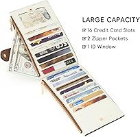 CLUCI Women's Wallet Leather Slim Wallet for Women RFID Blocking with Multi Credit Card Holder Zi... | Amazon (US)