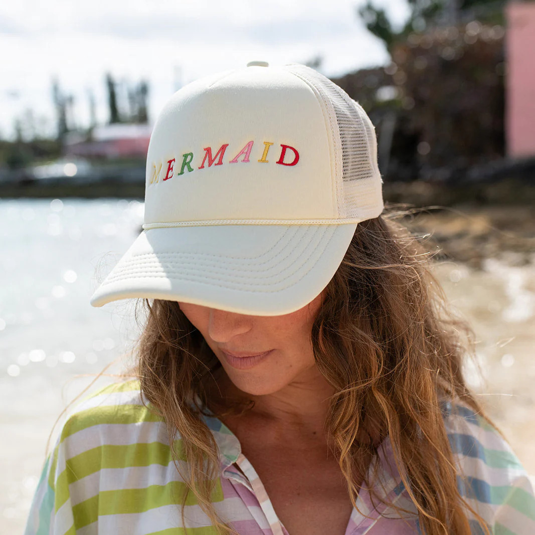 Mermaid Embroidered Trucker Hat | Sunshine Tienda
